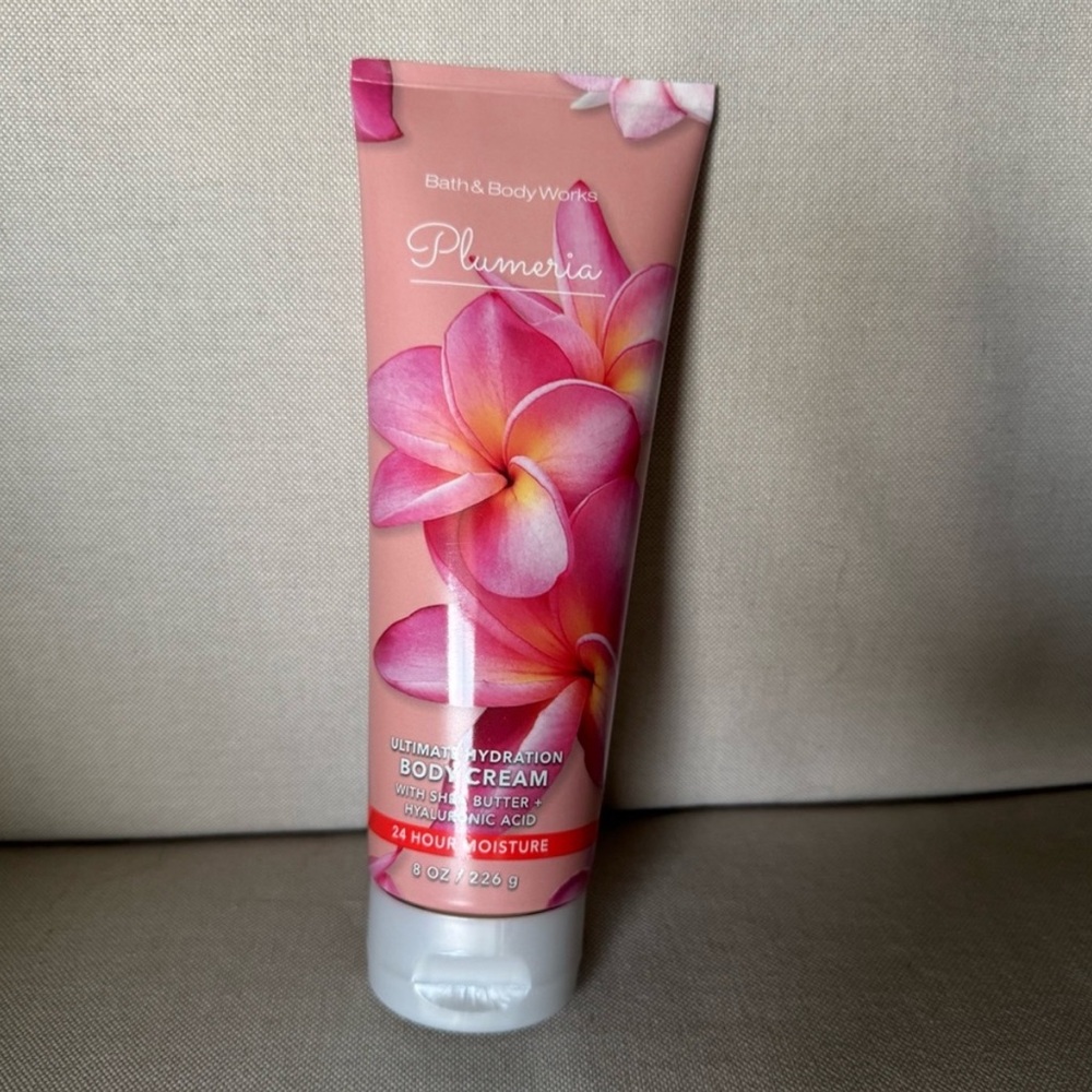 TWO new bath and body works plumeria cream